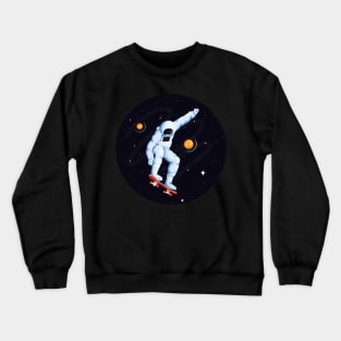 Astronaut skateboarding in space Crewneck Sweatshirt